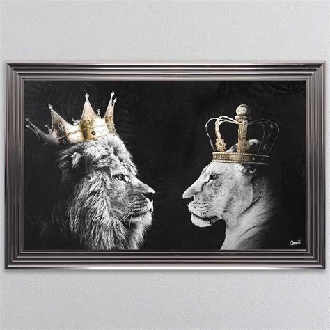 Lion King & Lioness Queen of the Jungle Framed Wall Art - FRAMED ART from Fab Home Interiors UK