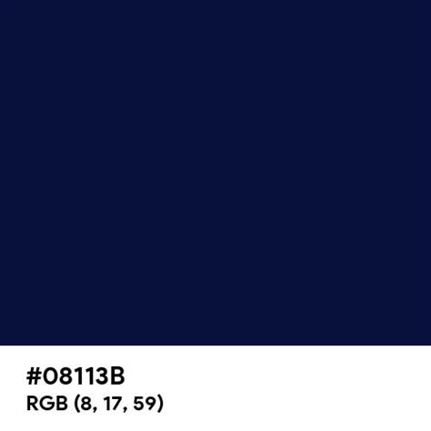 Dark Midnight Blue color hex code is #08113B