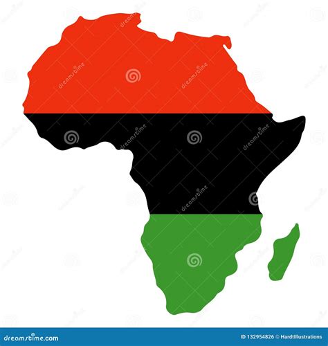 Africa Silhouette in Kwanzaa Colors Stock Vector - Illustration of ...