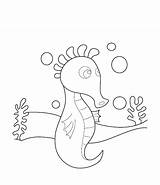 Coloring Seahorse sketch template