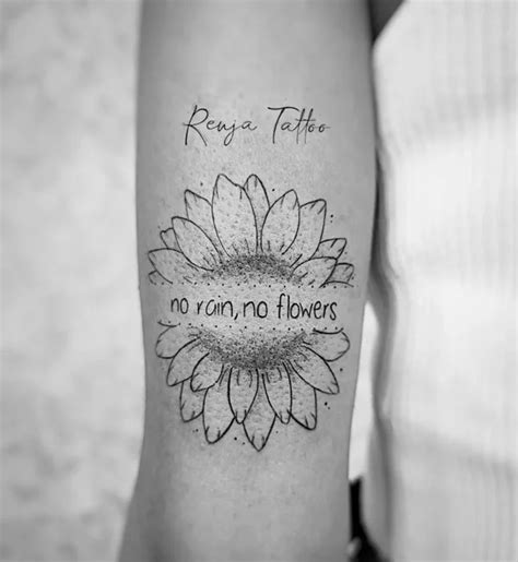 71 Inspirational No Rain No Flowers Tattoo Designs with Meaning