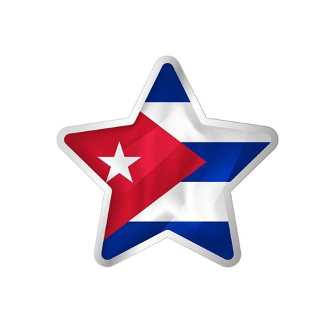 Cuba flag in star. Button star and flag template. Easy editing and vector in groups. National ...