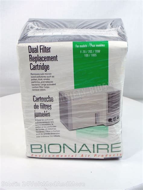 Bionaire 711D Dual Filter Replacement Cartridge for Model F-10 70S 70W 100 100S #Bionaire