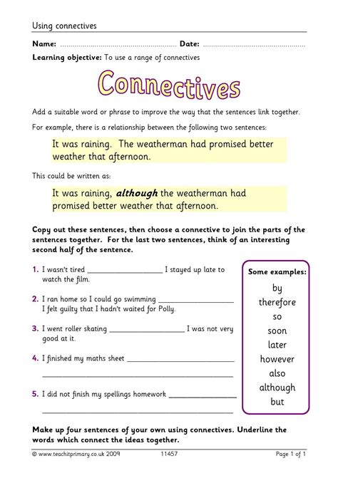 Using connectives | Grammar | KS2 | Teachit