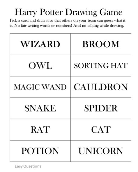 Entertaining Harry Potter Party Games: Printables and Group Games - Holidappy