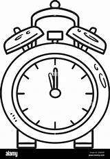 Alarm Clock Isolated Coloring Page Stock Vector Image & Art  Alamy sketch template