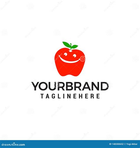 Apple Smile Logo Design Concept Template Stock Vector - Illustration of ...