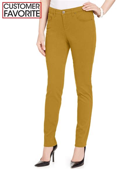 Style & co. Skinny-leg Curvy-fit Jeans in Yellow (Radiant Gold) | Lyst