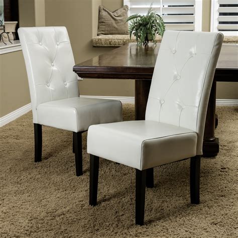 Noble House Wilson Ivory Bonded Leather Dining Chair, Set of 2 ...