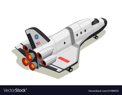 Space shuttle isometric composition Royalty Free Vector