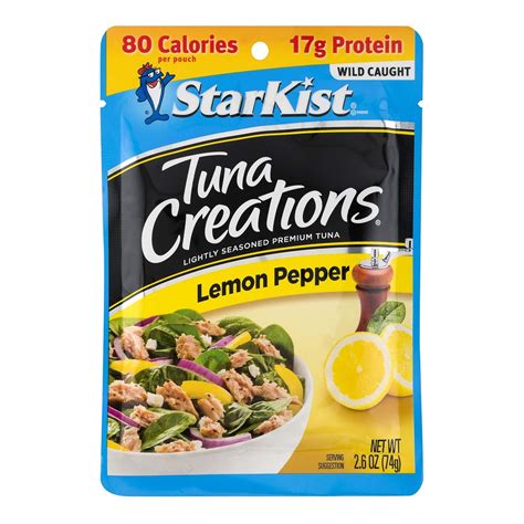 Starkist Tuna Creations, Lemon Pepper Tuna, Single Serve Pouch, 2.6 oz