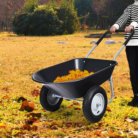 Heavy Duty Two Wheel Steel Garden Wheelbarrow– Zincera