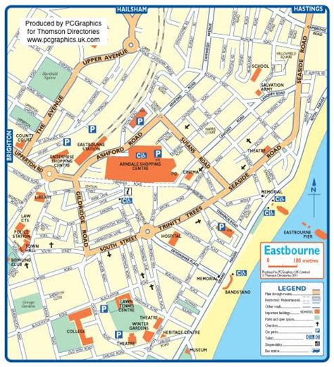 Map of Eastbourne and Hailsham