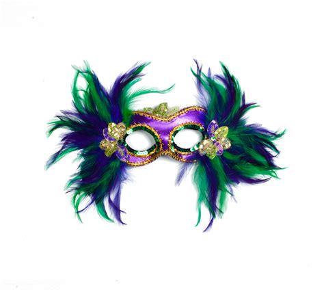 15" X 10" MARDI GRAS FEATHER MASK - The Mardi Gras Collections