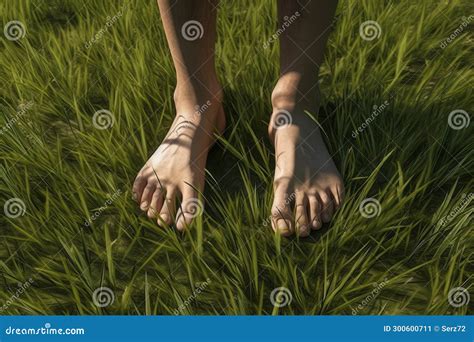 Walking Barefoot on Green Grass Stock Image - Image of natural, outdoor ...