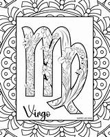 Free Printable Zodiac Sign Adult Coloring Pages 12 Sun Signs  sketch template