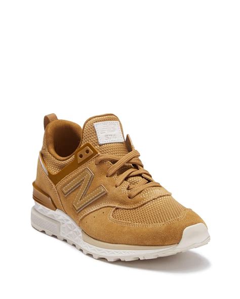 New Balance 574 Sport Suede Sneaker in Brown for Men | Lyst