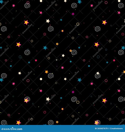 Colorful Stars on Black Background Pattern. Abstract Background with ...