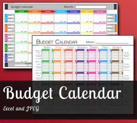 Calendar Budget Template Excel