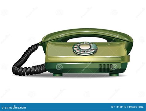 Rotary dial telephone stock vector. Illustration of isolated - 111141113