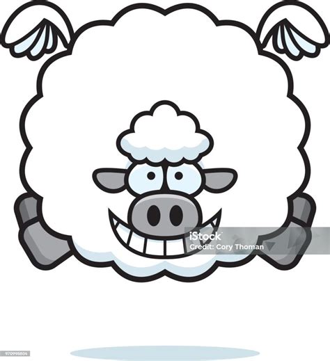 Flying Cartoon Sheep Stock Illustration - Download Image Now - Animal ...