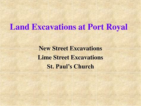 PPT - Underwater Archaeology at Port Royal, Jamaica PowerPoint ...