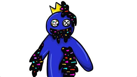 How to Draw ROBLOX-Pibby Blue Rainbow Friends Concept | Drawing FNF Corrupted Rainbow Friends ...