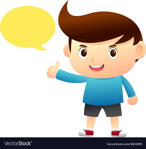 Boy say balloon cartoon Royalty Free Vector Image