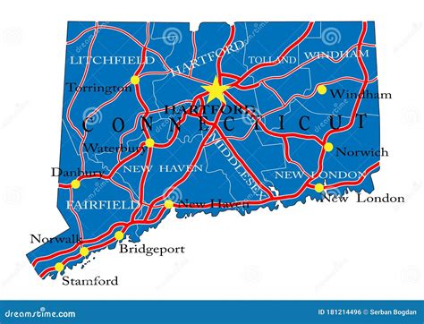 Connecticut Map. State And District Map Of Connecticut. Administrative ...