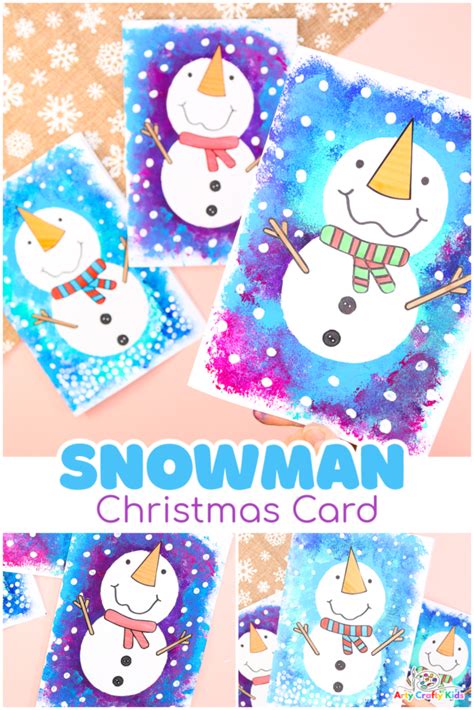 Snowman Christmas Card - Arty Crafty Kids