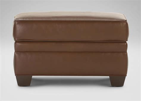 Bennett Leather Ottoman | Ottomans & Benches