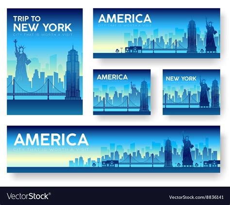 USA landscape banners set design Royalty Free Vector Image