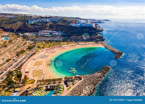 Aerial View of the Amadores Beach on the Gran Canaria Island in Spain ...