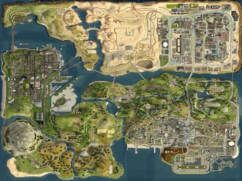 Grand Theft Auto: San Andreas HD Map Wallpaper