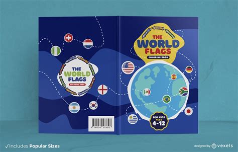 World Flags Book Cover Design Vector Download