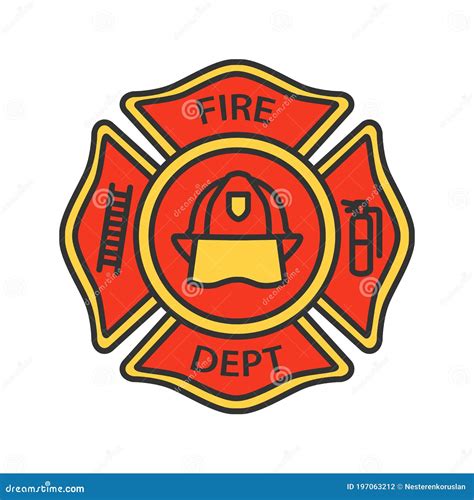 Firefighter Badge Coloring Page