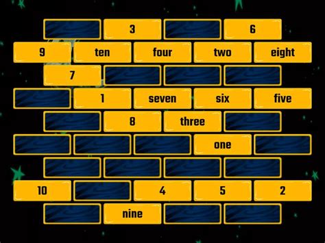 Number Memory: Numbers and Words - Matching pairs