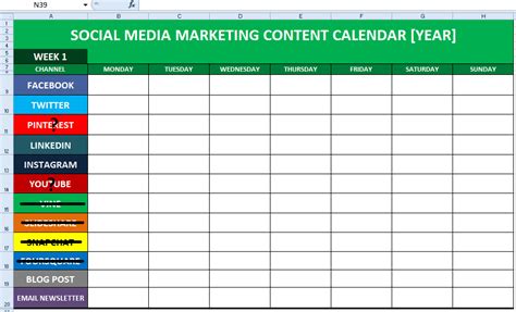 Linkedin Social Media Content Calendar