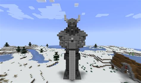 Stone Viking statue : r/Minecraft