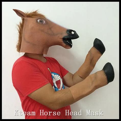 Top Halloween Party Costume Prop Adult Latex Horse Gloves Crazy Hooves Silicone Horse Foot Fancy ...