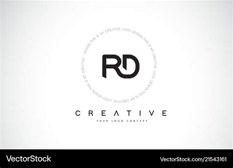 Rd r d logo design with black and white creative Vector Image