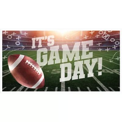 Game Day Football Horizontal Banner, 65in | Party City