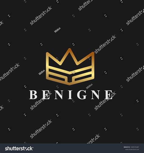 Luxury Gold Crown Logo Mono Line Stock Vector (Royalty Free) 1303576387 ...