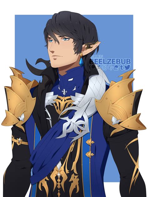 BEELZ DRAWS: June's fanart was Aymeric from FFXIV. HD version...