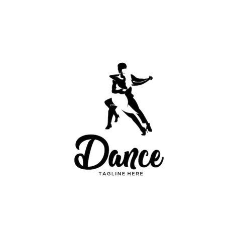 Premium Vector | Silhouette tango dance logo