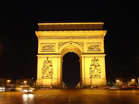 Night View Of Arc De Triomphe Free Stock Photo - Public Domain Pictures