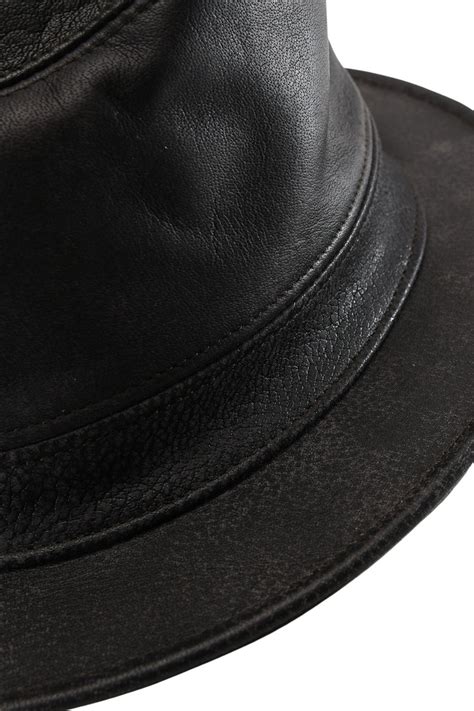 Black Leather Fedora Hat Crushable Leather Hat Modern - Etsy