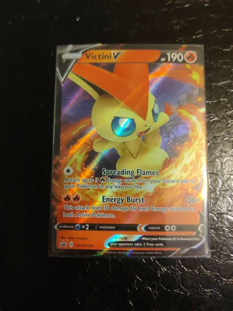 Pokemon Sword & Shield Promo = Full Art Ultra Rare = Victini V SWSH104 = NN/M Values - MAVIN