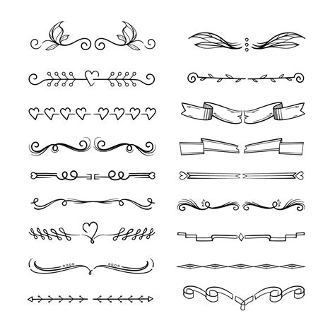 Free Vector | Elegant ornamental divider set