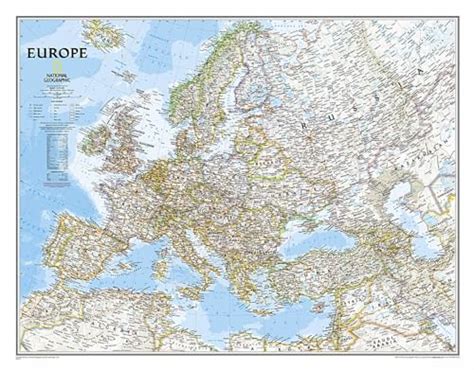 National Geographic: Europe Classic Wall Map - Laminated (30.5 x 23.75 inches) (National ...